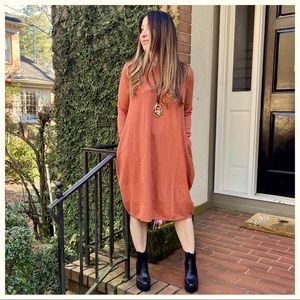 Paris Beautiful Soft Knit Bubble Side picket Midi Dress